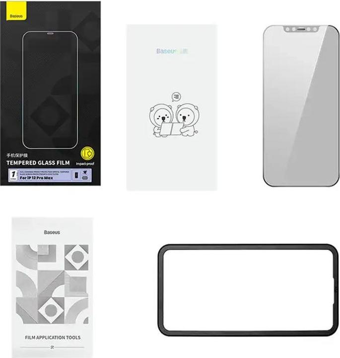 Image du produit Baseus 0.3mm Full-Coverage Privacy Protection Crystal Tempered Glass Screen Protector with Dust Filter for (1 pièce(s), Apple iPhone 12 Pro Max)