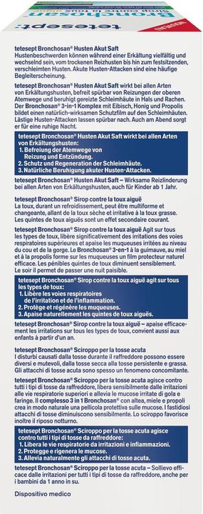 Nutritional values and ingredients Tetesept Bronchosept Cough Acute Juice (1 Piece)