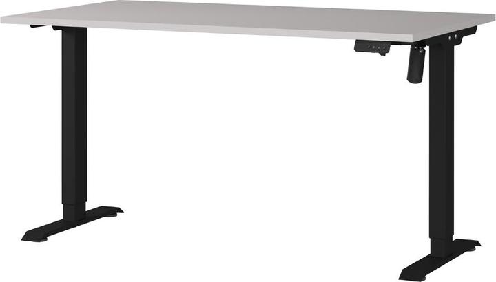 Productafbeelding Germania Boras in hoogte verstelbaar bureau kasjmier rechthoekig, C-poot frame zwart 140,0 x 80 (140 x 71 cm)