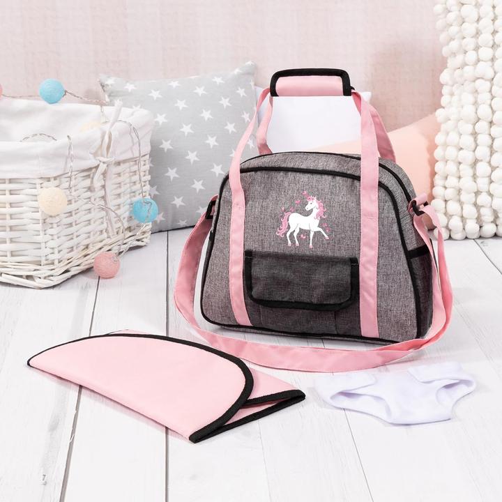 Actual product image Bayer nursery bag grey with unicorn (69033AB)