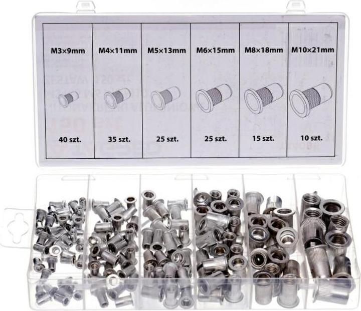 Produktbild Silver Nietmuttern ALUMINIUM M3-M10 150St. MISCHEN