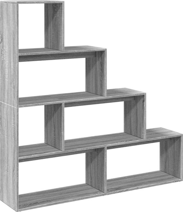VidaXL Raumteiler Bücherregal Standregal Treppenregal Regal 4 Stufen Grau Sonoma