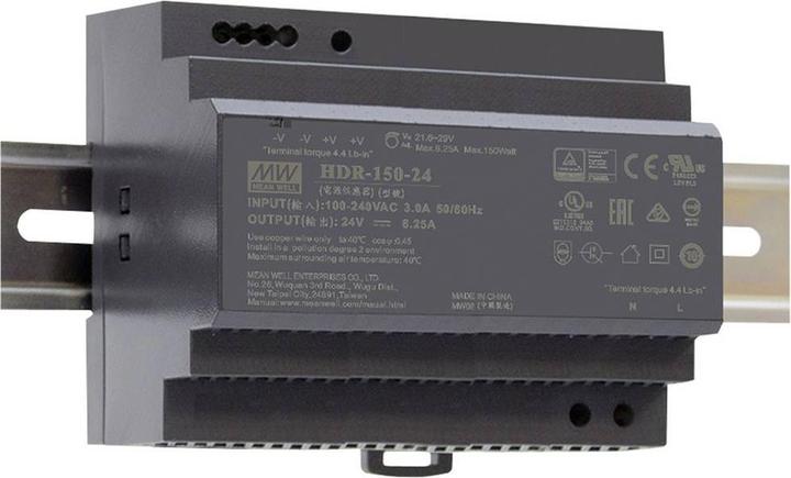 Immagine prodotto MeanWell HDR-150-24 Alimentazione su guida DIN 24 V/DC 150 W 1 x