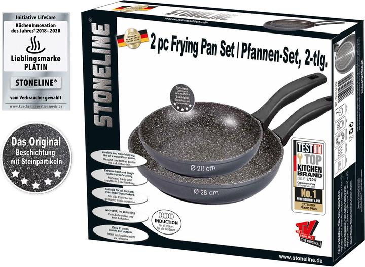 Actual product image Stoneline Pan set, 2 pieces, 20/28 cm (28 cm, Frying pan, Aluminium)