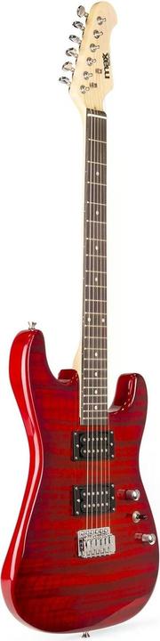 Actual product image Max Electric Guitar GigKit Quilted Style Red (Electric guitar, Wood)