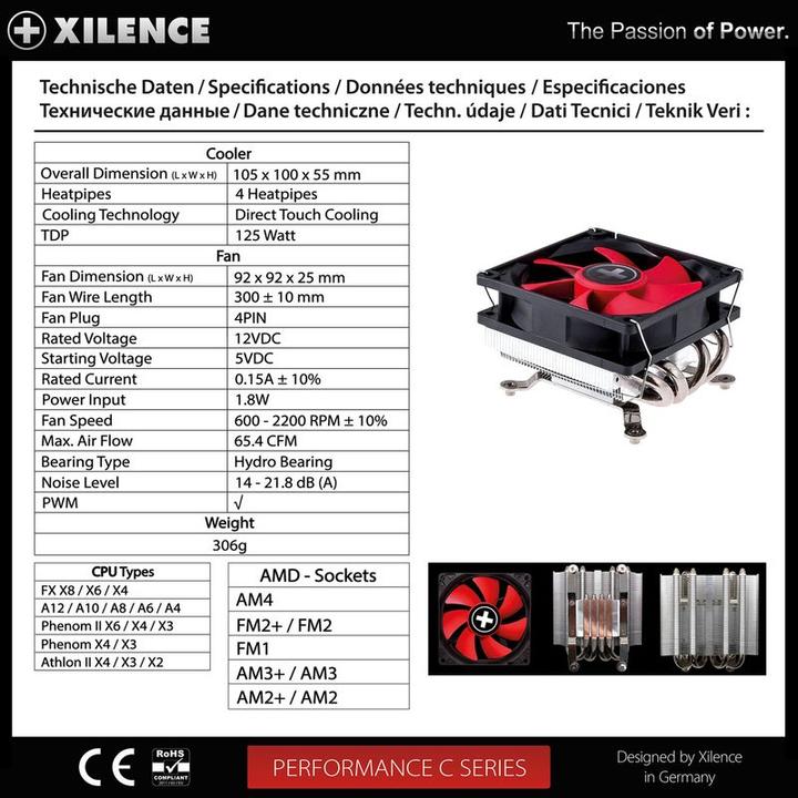 Actual product image Xilence AMD, 600-2200 ± 10% RPM, 65.4 CFM, 14 - A (25 mm)
