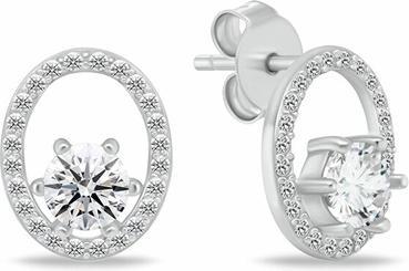 Brilio Silver - Elegant gold-plated earrings with zircons and pearls EA1053Y