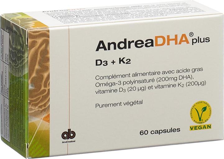 Produktbild Andreabal plus Omega-3 Vitamin D3 + Vitamin K2 (60 Stück, Kapseln, 500 g)