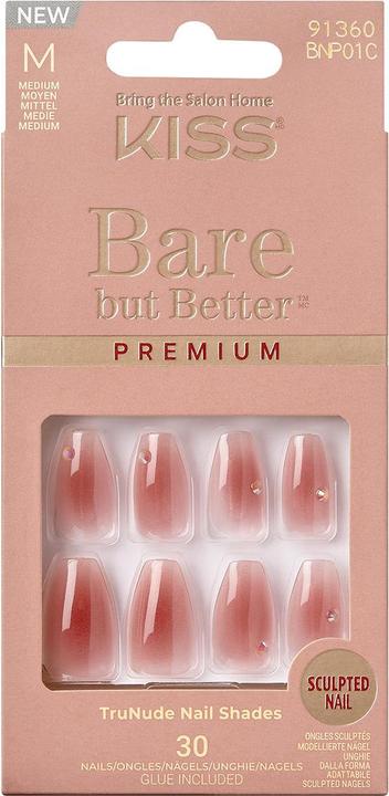 Actual product image KISS Nails - Ks Bare-but-better Premium Nails - Shine (Artificial nails, Pink)
