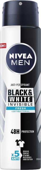 NIVEA Menack & White Invisible Fresh Antiperspirant 48H 250Ml (Spray, 250 ml)