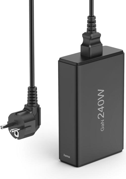 Produktbild Hama Ladestation 5 Ports, GaN, Schnellladegerät, 4xUSB-C, 1xUSB-A, PD, 240 W, SW (240 W)