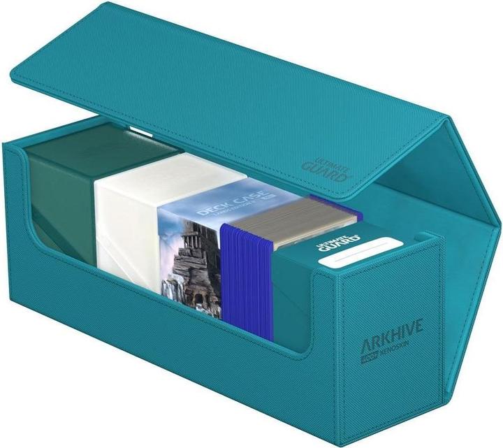 Actual product image Ultimate Guard Card Box XenoSkin Arkhive Monocolor 400+ Petrol Blue