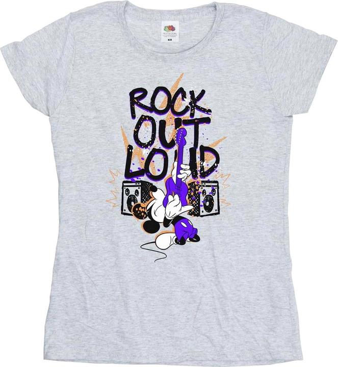 Actual product image Disney Womens/Ladies Mickey Mouse Rock Out Loud Cotton T-Shirt (XL)