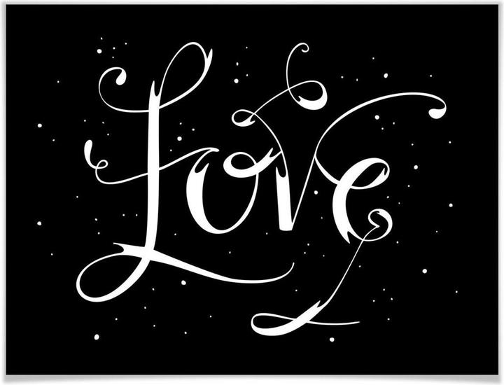 Image du produit Trenddeko Handlettering Love - noir négatif (30 x 24 cm)