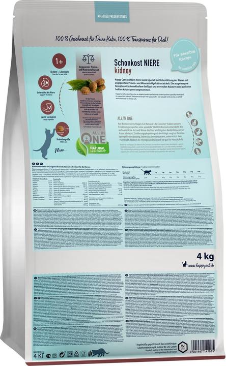 Produktbild Happy Cat Trockenfutter Supreme Sensitive Schonkost Niere, 4 kg (Adult, 4000 g)