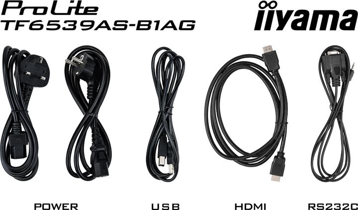 Produktbild iiyama 163,9cm (64,5") TF6539AS-B1AG 16:9 M-Touch 2xHDMI+DP (3840 x 2160 Pixel, 64.50")