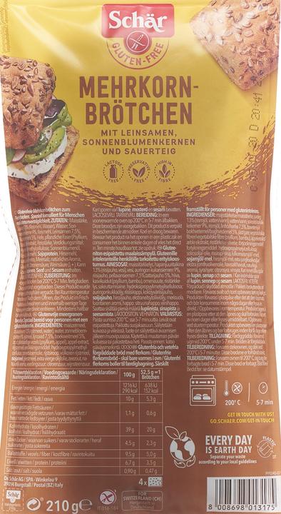 Actual product image Schär Multigrain gluten free rolls (210 g)