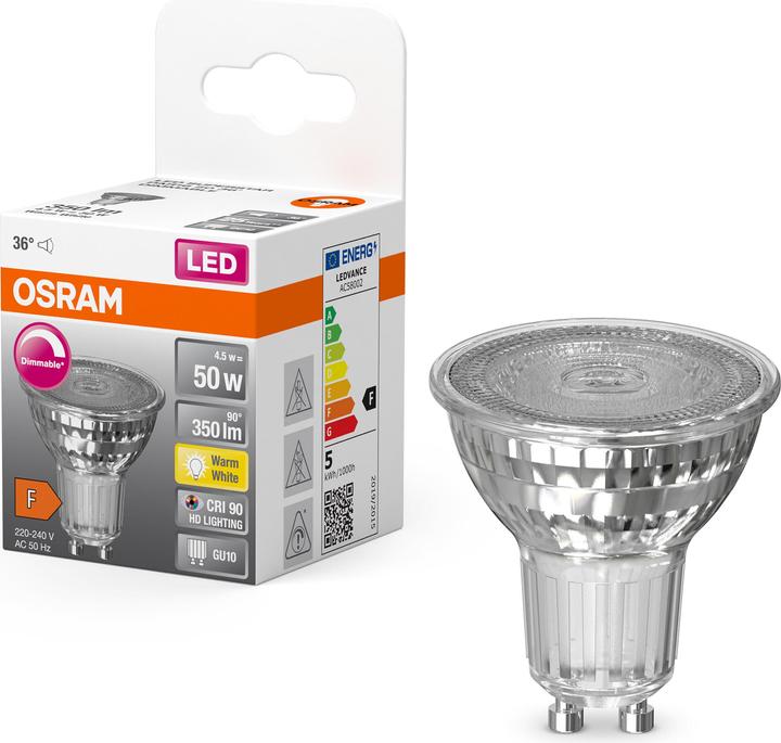 Productafbeelding Osram LED-reflector (GU10, 4.50 W, 350 lm, 1 x, F)