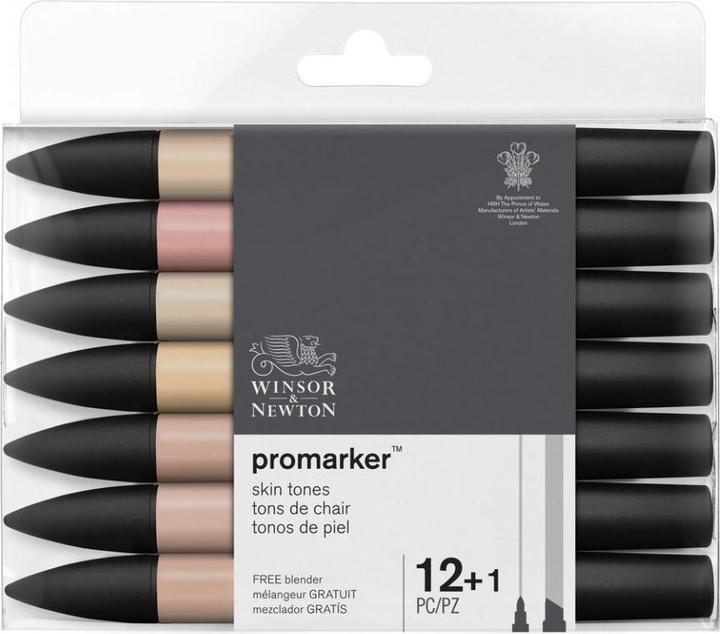 Produktbild Winsor & Newton Promarker skintones set 12+1pcs (Schwarz, 13 x)