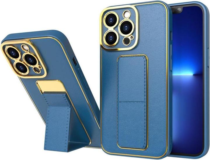 Productafbeelding Hurtel Nieuw Kickstand Hoesje voor iPhone 13 met standaard blauw (Apple iPhone 13)