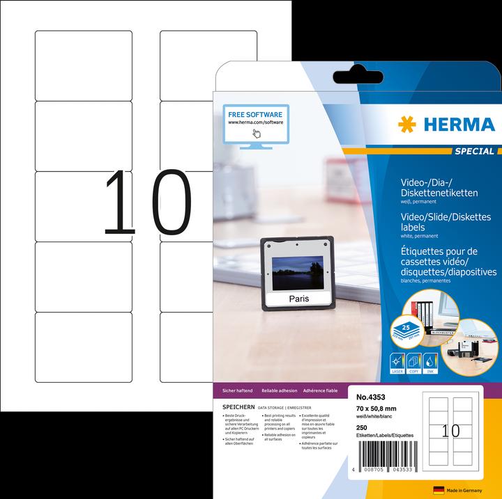 Produktbild HERMA ZIP-Disketten Etiketten A4