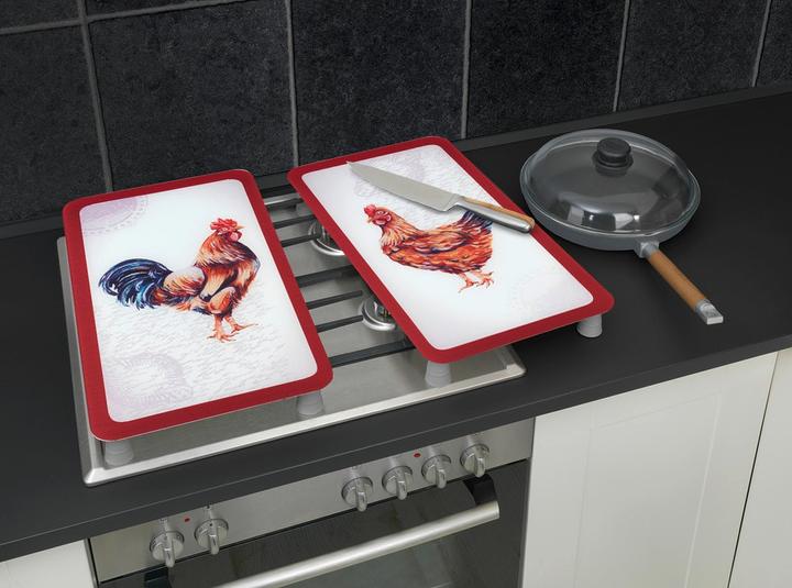 Image du produit Wenko Plaque de recouvrement en verre Universal Mod. Farm, set de 2 pièces pour tous les types de