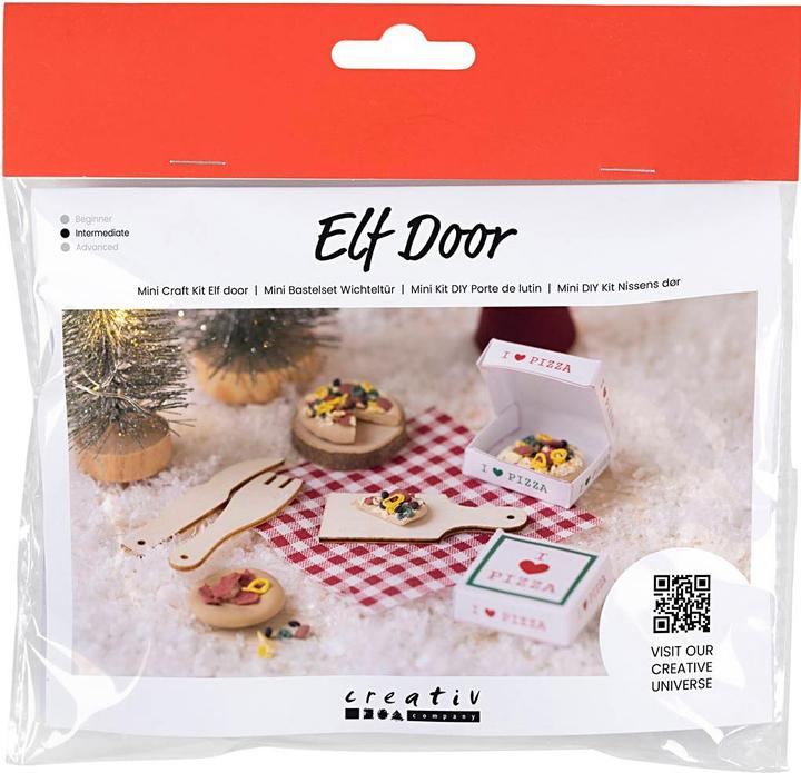 Actual product image Creativ Company Mini Paraphernalia Elf Door / Secret Santa Door Scene Pizza