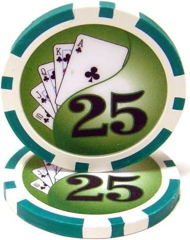 Casinoshop 25 Clay Poker Chips Value 25