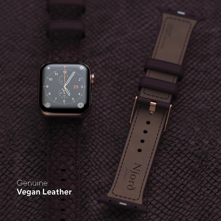 Actual product image Njord Eldur Watch Strap For (41 mm, 40 mm, Vegan Leather, Stainless steel fastener, Salmon leather)
