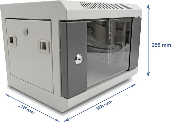 Actual product image Delock 10? Network cabinet with glass door 4 U grey (4 RU, 10 inch rack)
