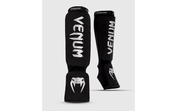 Actual product image Venum Kontact Shin Guards Schwarz/Silber, L, Grösse: L (L)