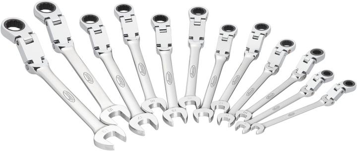 Vigor Doppelgelenk Ratschen-Ring-Maulschlüssel Satz V6752/12 12 teilig (18 mm, 16 mm, 15 mm, 8 mm, 14 mm, 12 mm, 13 mm, 17 mm, 9 mm, 10  mm, 11 mm, 19 mm)