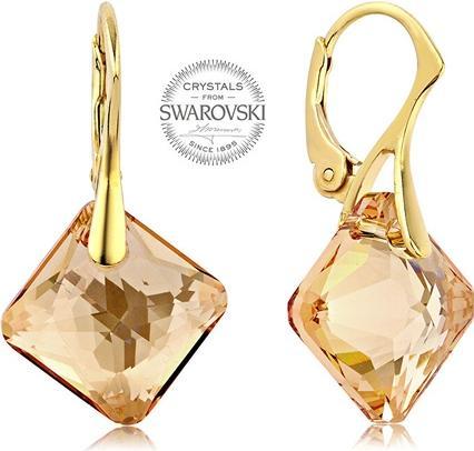 Levien Earrings with gold crystals Princess (L)