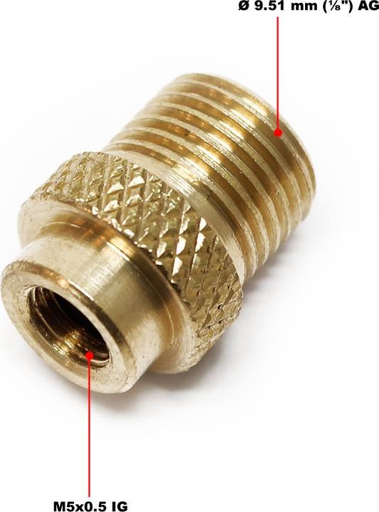Actual product image Wiltec Airbrush M5 x 0,5 Internal Thread & 9,51mm (1/8") External Thread