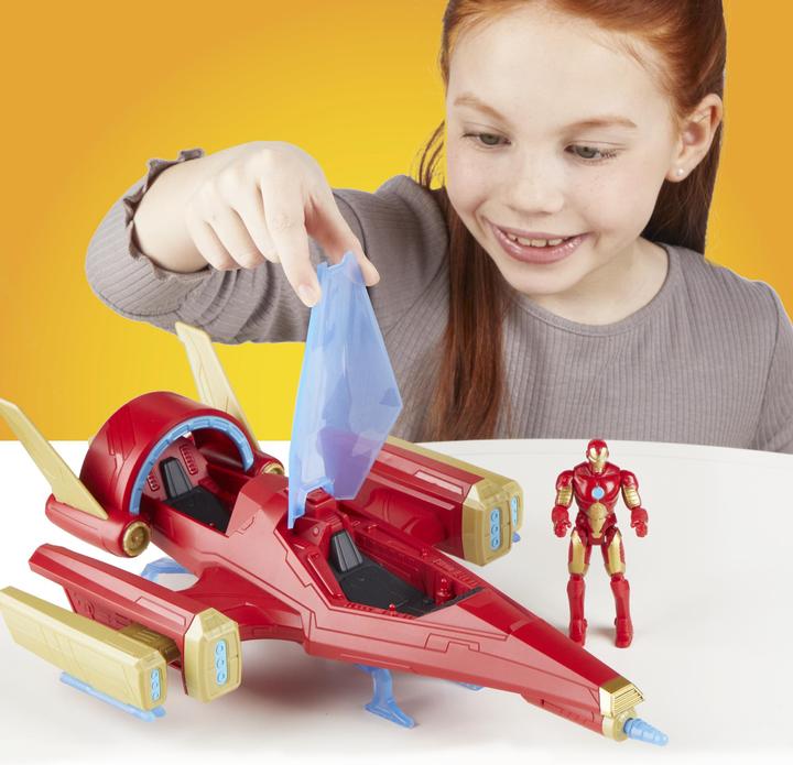 Actual product image Hasbro Marvel Avengers Epic Hero Series Iron Man Repulsor Blast Battle Jet, 4-Inch (10 cm) Vehicle & Action