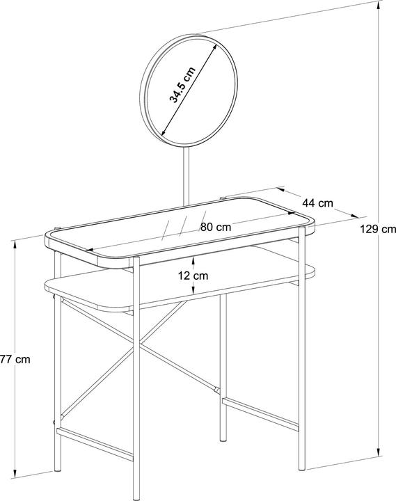 Actual product image En.Casa Christchurch (80 x 44 x 129 cm)