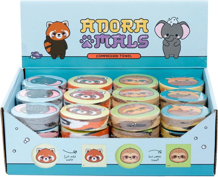 Produktbild Puckator Adoramals Wildtiere Komprimiertes Reisehandtuch Waschlappen