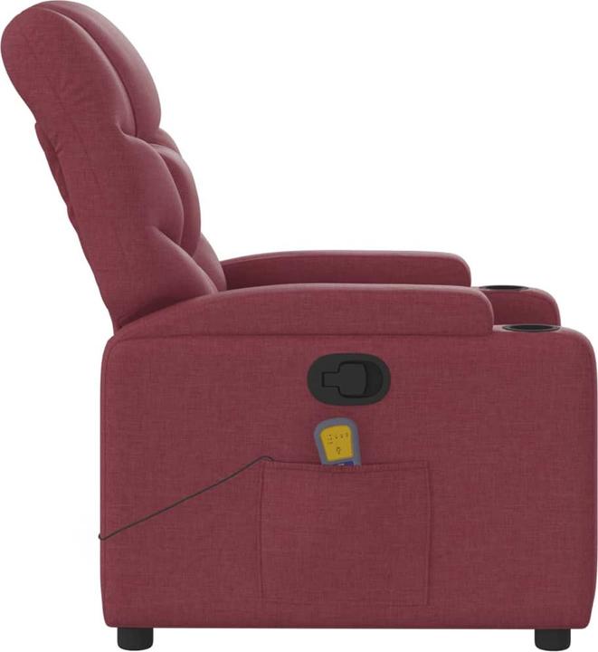 Actual product image VidaXL Massage chair wine red fabric,Colour: Wine red,Material: Fabric
