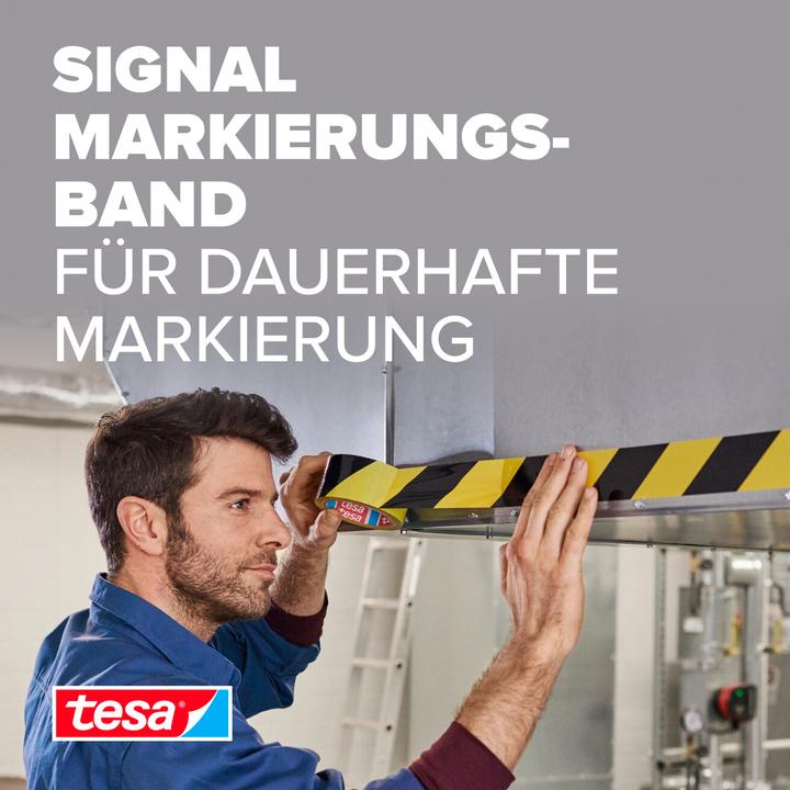 Actual product image tesa PREMIUM signal marking tape, self-adhesive PVC warning tape for permanent marking (50 mm)