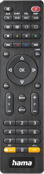 Produktbild Hama Universal-Fernbedienung TV, Infrarot, für 8 Geräte, mit App-Taste (Universal Fernbedienung, Infrarot)