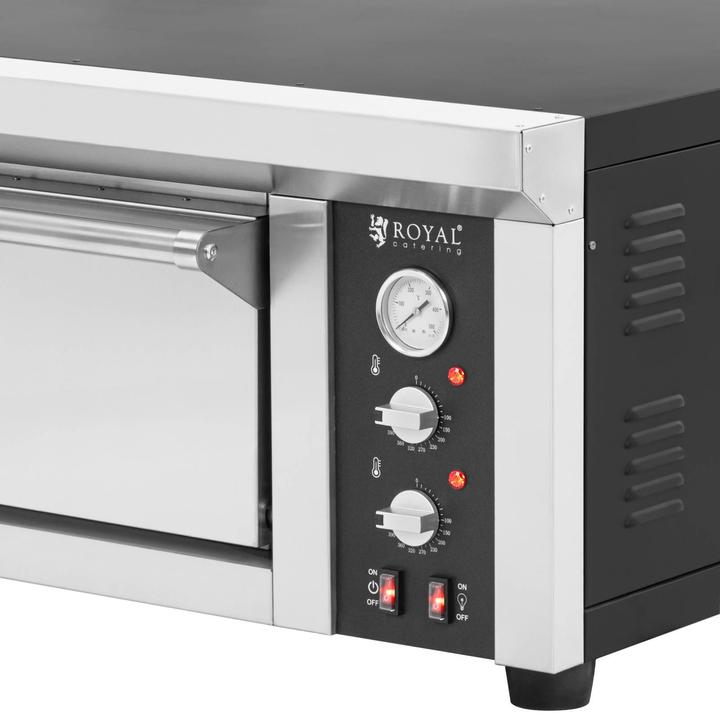 Actual product image Royal Catering Electric Pizza Oven - 6 x 33 cm - 1 chamber - 6600 W - 400 V - fireclay stone - (Electric pizza oven)