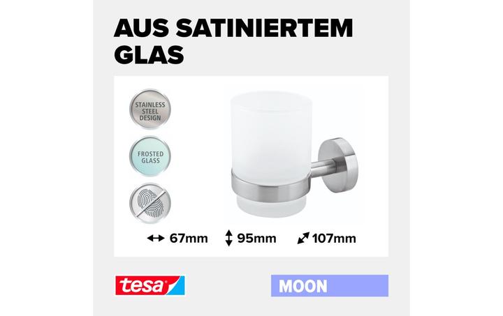 Image du produit tesa Gobelet à dents MOON avec solution adhésive sans perçage