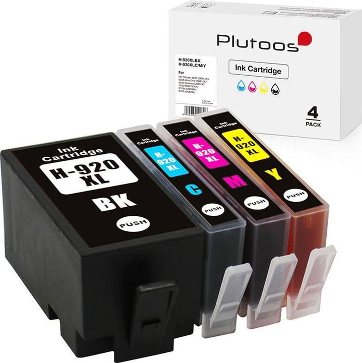 Immagine prodotto Plutoos Cartucce HP 920XL compatibili XXL, set da 4 colori