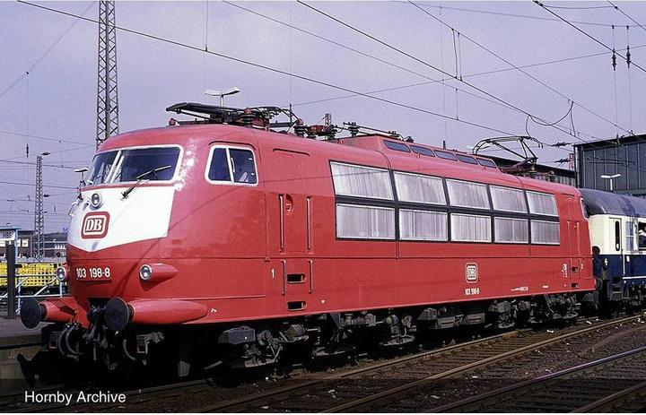 Actual product image Hornby DB electric locomotive 103 140 Einholmpanto orient red Ep. IV DC (Track IV)