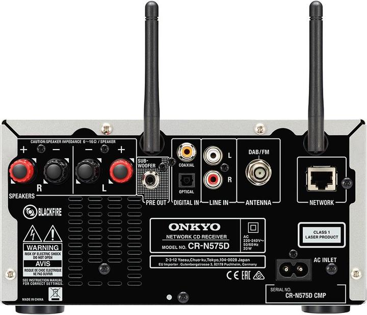 Immagine prodotto Onkyo CS-N575D (Lettore CD, WiFi, Bluetooth, Multisala, Airplay, Chromecast, Spotificare collegare, 2x 20 W)