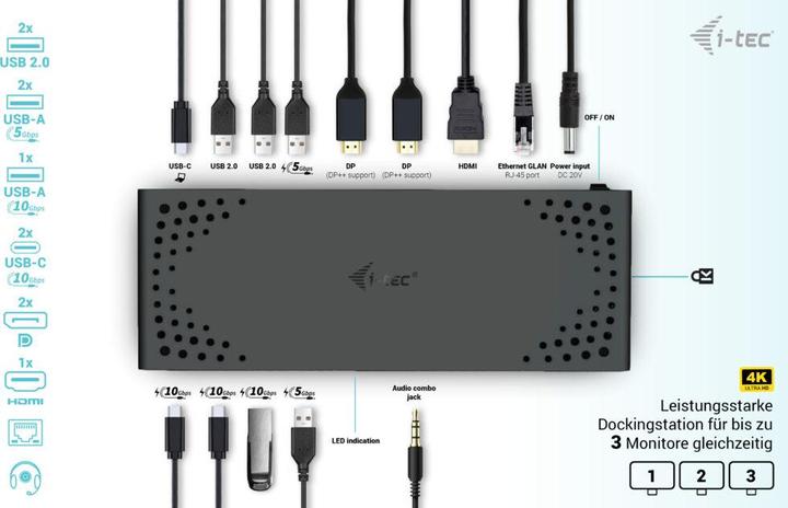 Produktbild i-tec USB-C Triple Display Docking (USB-C, 7 Ports)