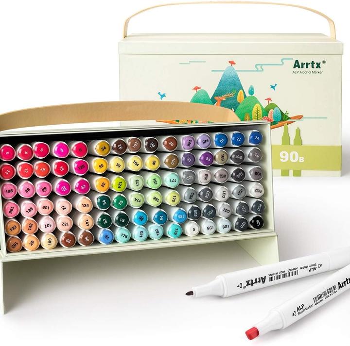 Actual product image Arrtx ALP-Serie - Permanent Marker Set mit Dual Tips (90 Stück) (Multicoloured, 90 x)