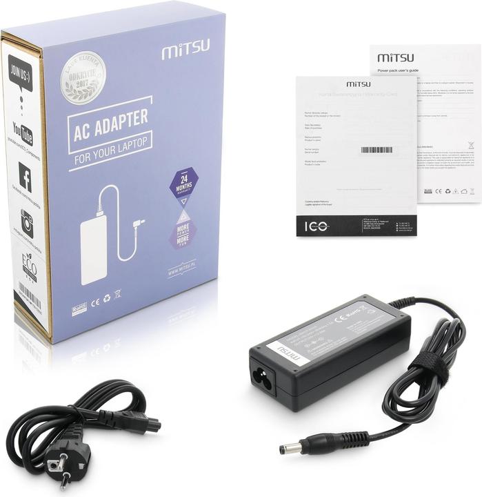 Actual product image Mitsu notebook charger 20v 3.25a 5.5x2.5 - fujitsu maxdata itd (65 W)