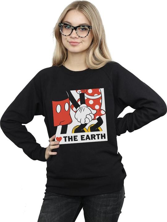 Actual product image Disney Womens/Ladies Mickey Mouse Heart The Earth Sweatshirt (S)