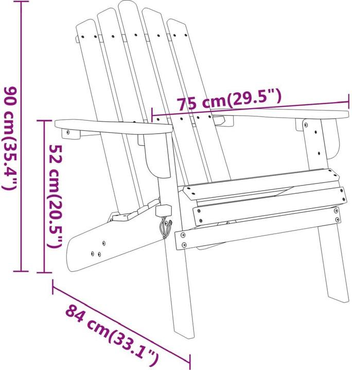 Produktbild VidaXL 5-tlg. Garten-Lounge-Set Adirondack Massivholz Akazie
